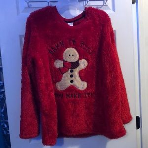 Christmas PJ shirt, size XL, Sweet Treasures brand, red and super warm and soft.